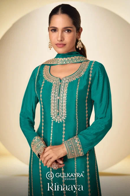 Rinaaya By Gulkayra Chinon Embroidery Readymade Suits Exporters In India